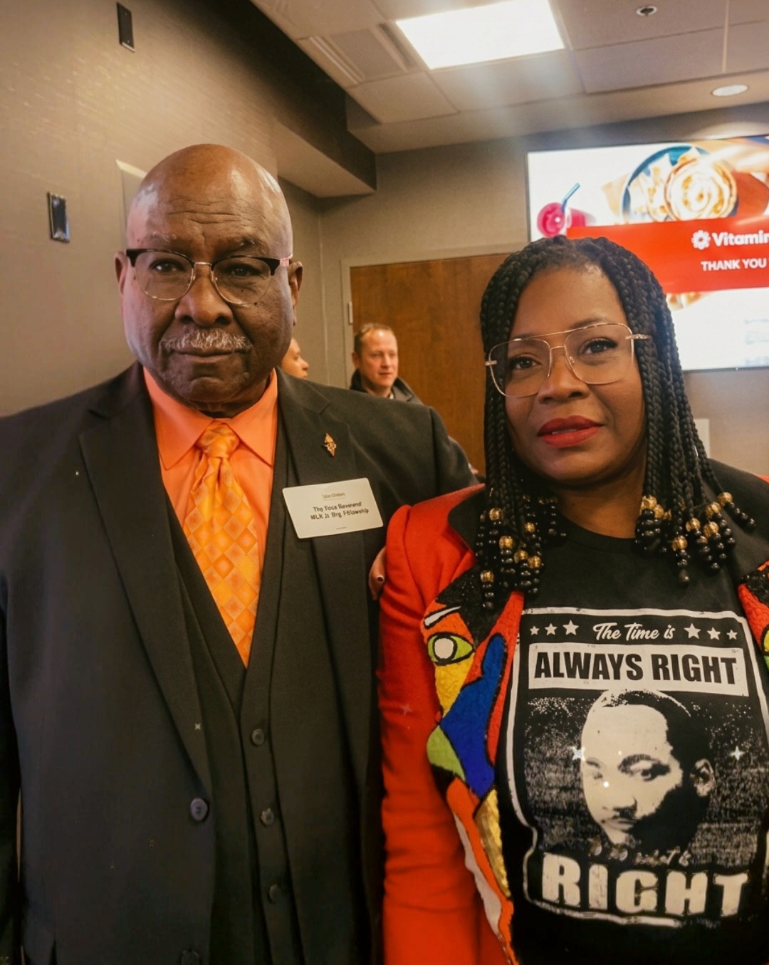 Chef Gigi standing with Mr. Clarence Bozeman, the personal driver of Dr. Martin Luther King Jr.