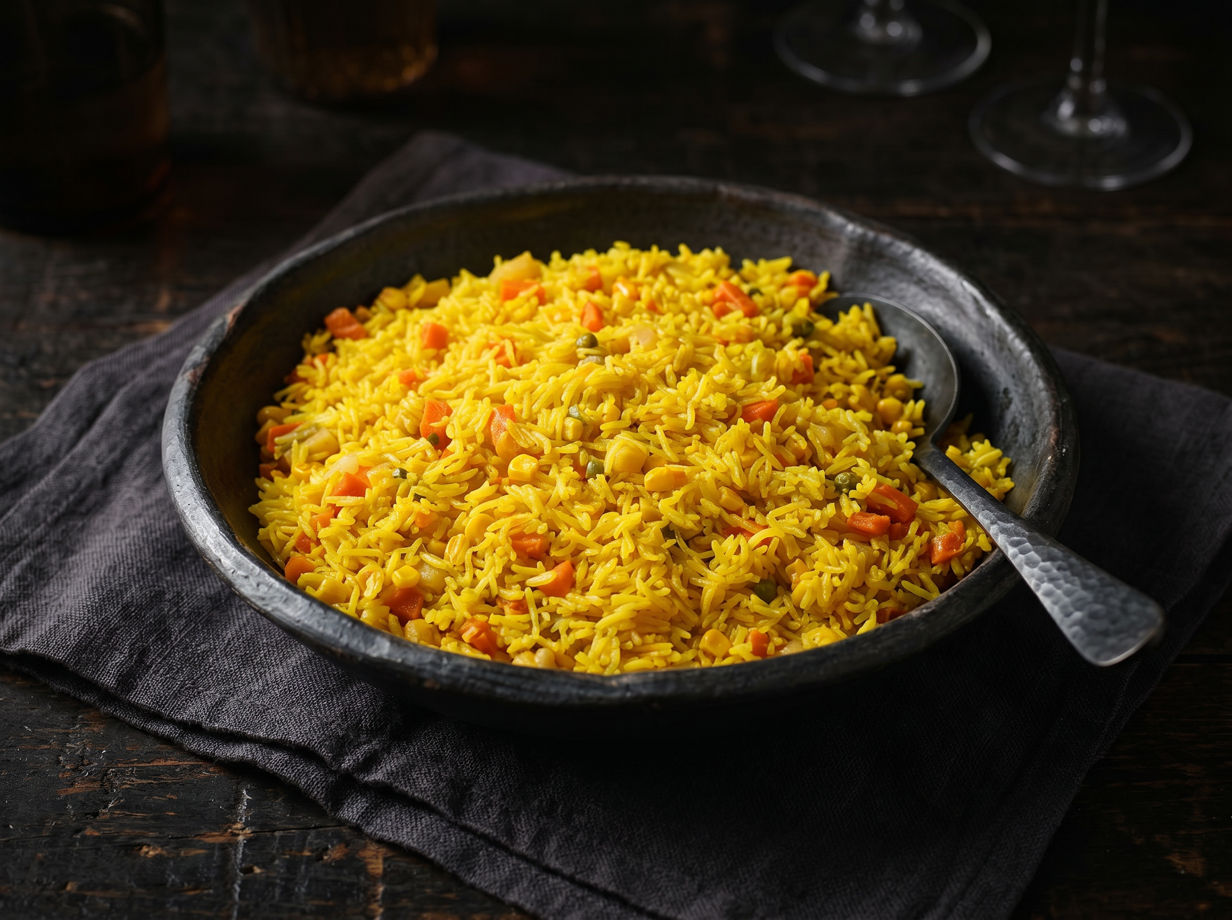 Yellow vegetable rice